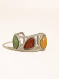 Auburn Stone Cuff Bracelet in Silver