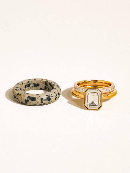 Dalmatian Stone Ring Set