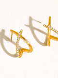 Echo CZ Crossover Earrings