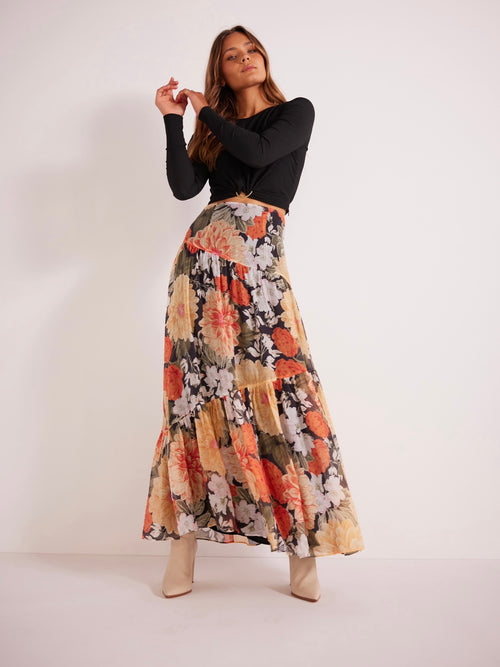 Clementine Maxi Skirt in Vintage Floral