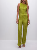 Always Fits Plisse Pant in Chartreuse