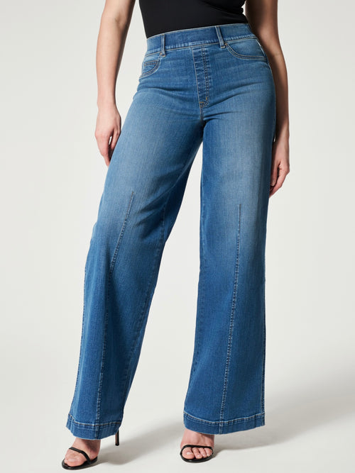 Seamed Front Wide Leg Jean in Vintage Indigo