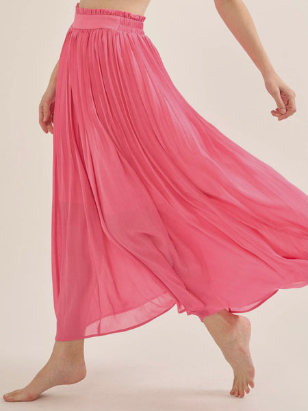 You ComPLEAT Me Maxi Skirt in Bubble Gum