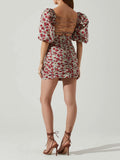 Verina Puff Sleeve Floral Mini Dress