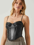 Trishna Faux Leather Corset Top