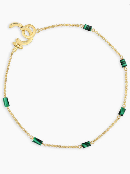 Tatum Bead Bracelet in Malachite Green