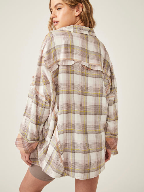 Fallin' For Flannel Sleep Shirt in Olay & Gren Combo