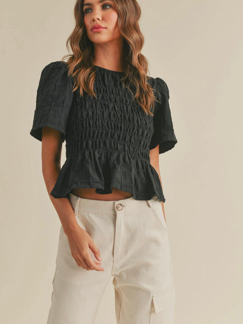 It's a Texture Thing Top in Black