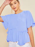 For The Frill Of It Top in Ultramarine