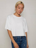 Bailey Cropped Tee in Ivory