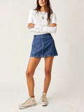 Runaway Denim Skirt in Lake Life