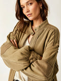 Lou Moto Zip in Olive Stone