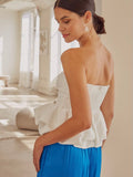 White Russian Strapless Top