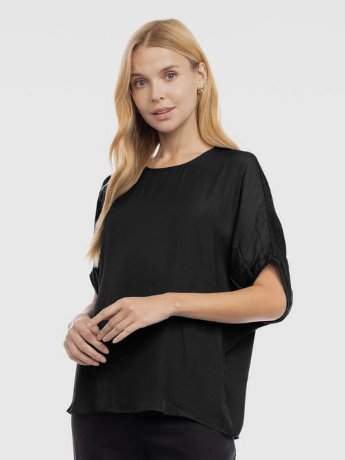 She Means Business Top in Black