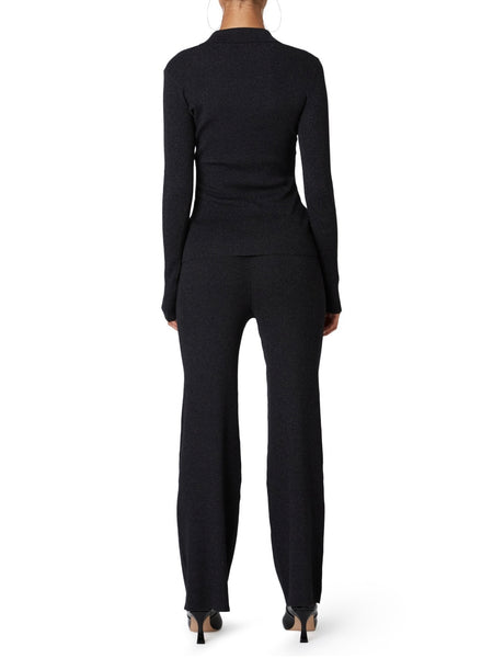 Willow Lurex Sweater Pant in Black