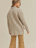 Here and There Striped Top in Taupe