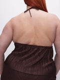 Always Fits Plisse Halter Tank in Cocoa