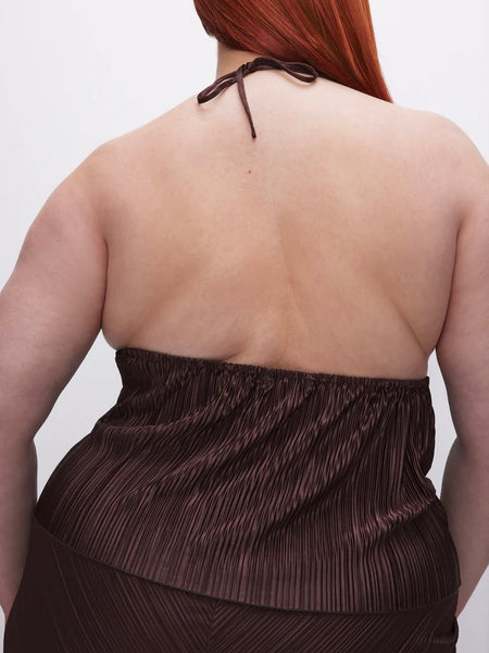 Always Fits Plisse Halter Tank in Cocoa