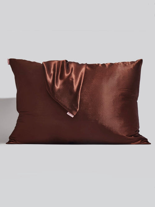 Standard Satin Pillowcase in Chocolate