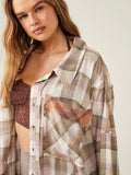 Fallin' For Flannel Sleep Shirt in Olay & Gren Combo