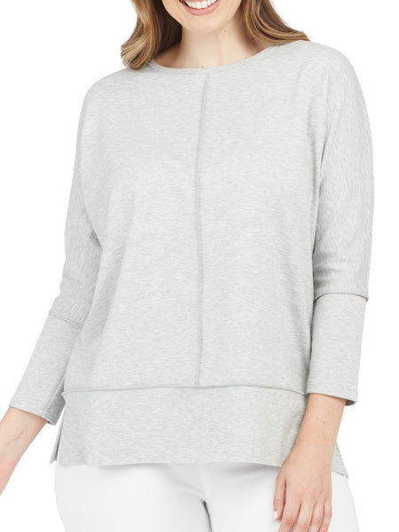 Perfect Length Top Dolman 3/4 in Soft Grey Heather