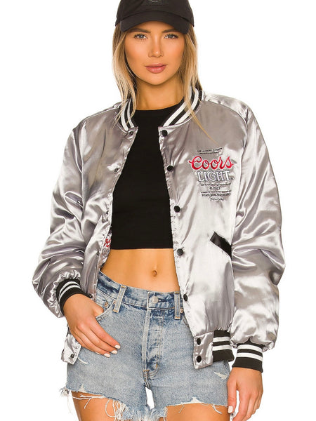 COORS Bomber Jacket in Silver