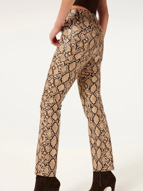 Good Classic Faux Leather Pant in Neutral Snake