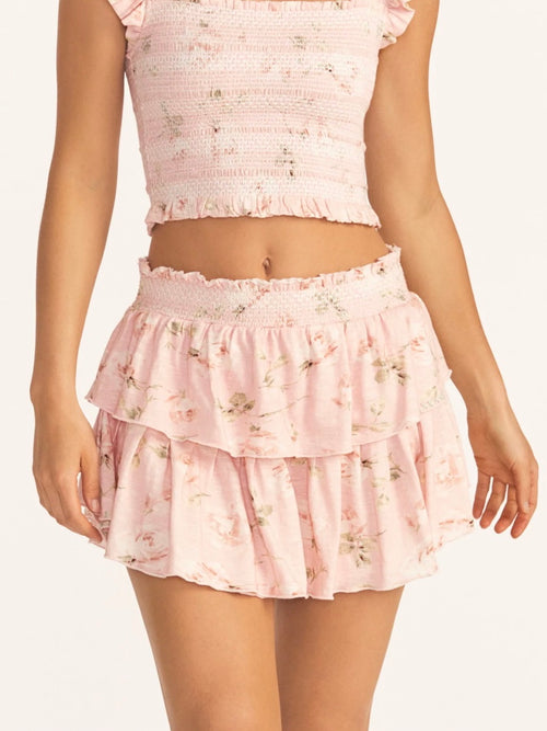Ruffle Mini Skirt in Ballet Pink