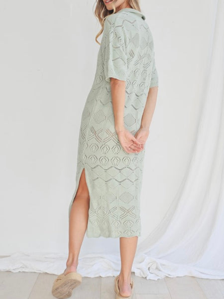 Just Beachy Crochet Midi in Sage