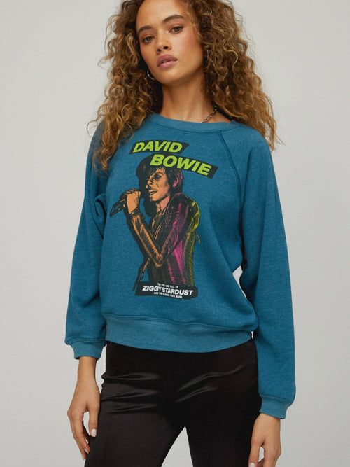 David Bowie The Rise and Fall Raglan Crew