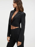 Shiny Scuba Cropped Blazer