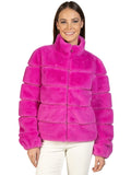 Alex Faux Fur Jacket in Hot Pink