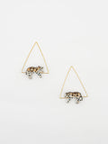 Lying Leopard Triangle Earrings