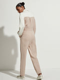 Isy Zip Front Jumpsuit in Light Taupe Mix