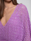 Helene Caftan in Crochet Sequins Lavender