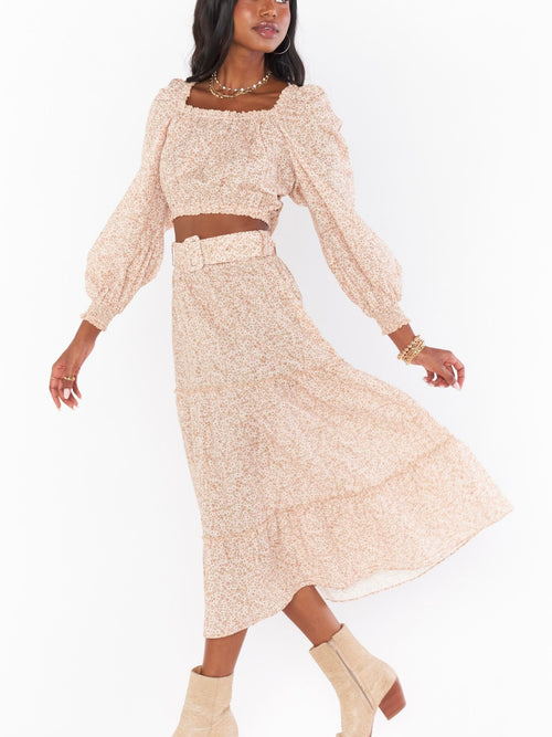 Miley Midi Skirt in Ditsy Daisy