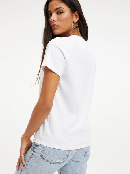 Cotton Classic V-Neck Tee in White