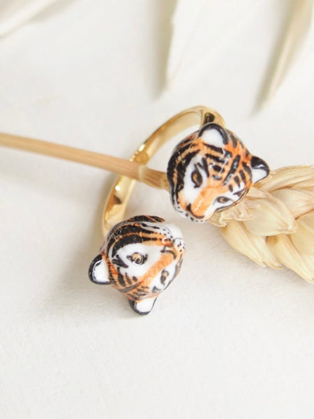 Tiger Face to Face Ring