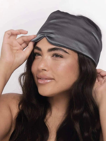 Satin Pillow Eye Mask in Charcoal