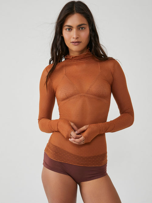 On The Dot Layering Top in Pumpkin Pie