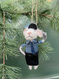 Law Enforcement Mouse Ornament with Phone