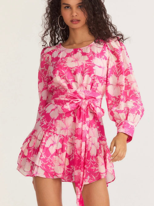 Teyana Mini Dress in Holiday Sun Fuchsia