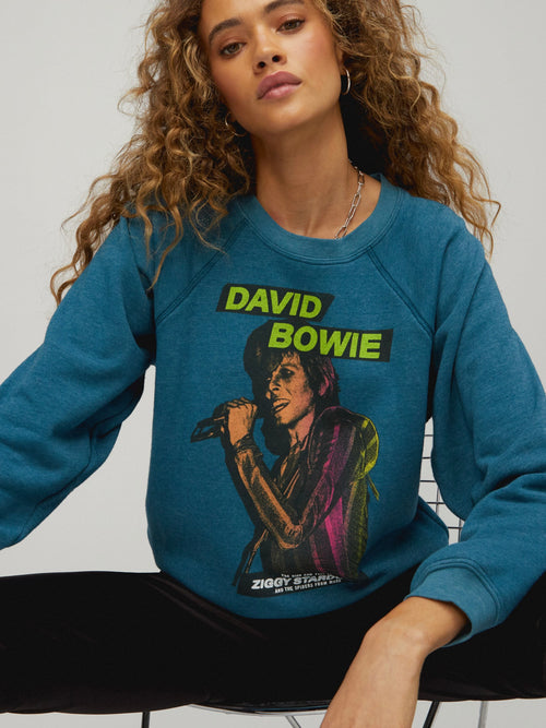 David Bowie The Rise and Fall Raglan Crew