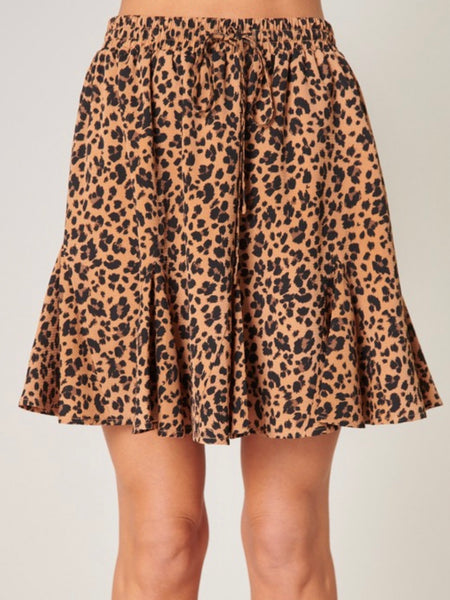 Leaping Leopard Mini Skirt