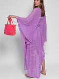 Helene Caftan in Crochet Sequins Lavender