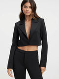 Shiny Scuba Cropped Blazer