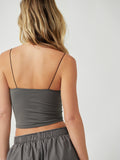 Skinny Strap Seamless Brami in Charcoal